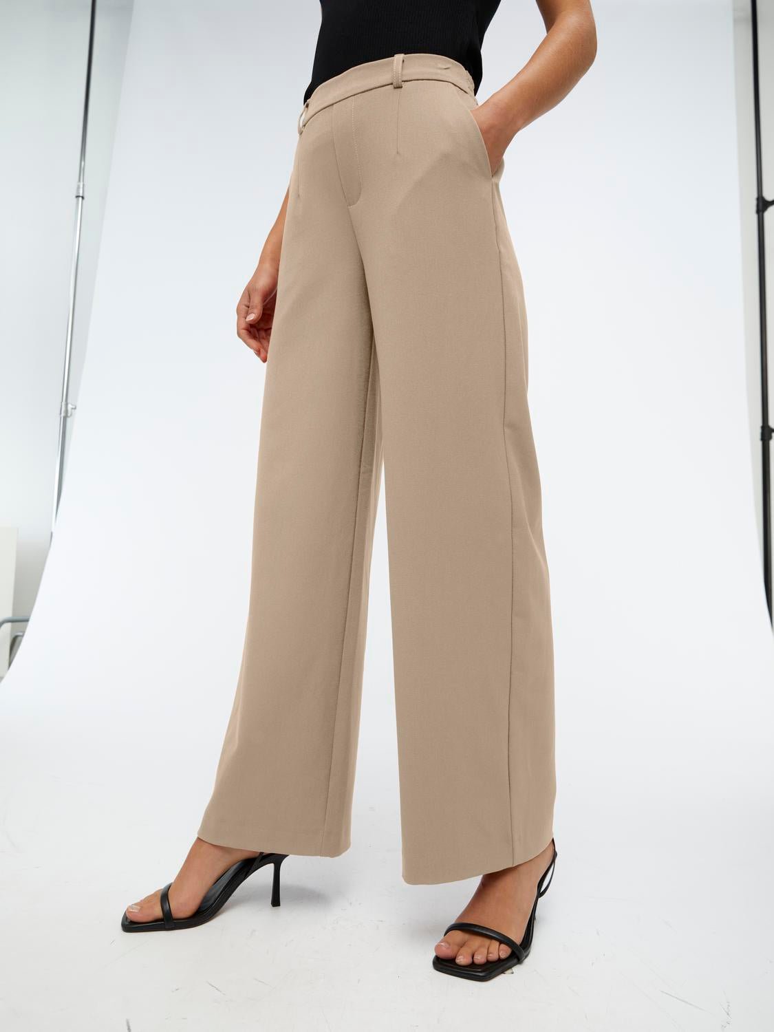 OBJLISA Trousers - Humus - VERO MODA & VILA Bergvik